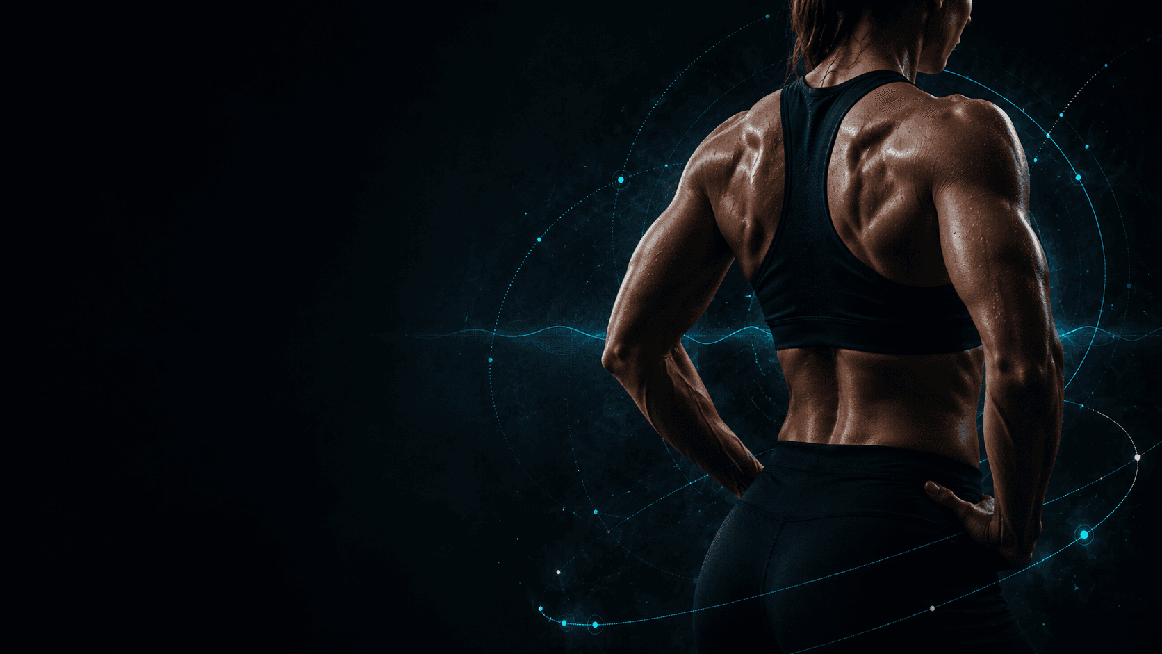 Close detail of a lifter's back and shoulders mid-training